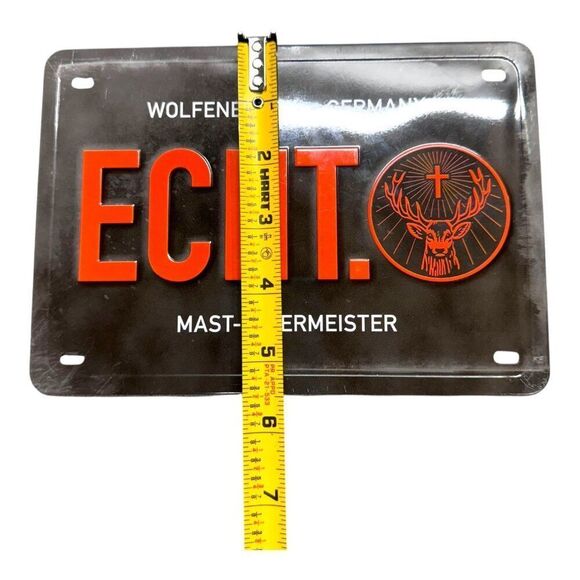 Jägermeister Echt Metal License Plate Barware Decor Sign Wolfenbüttel Germany 8" - Picture 5 of 5